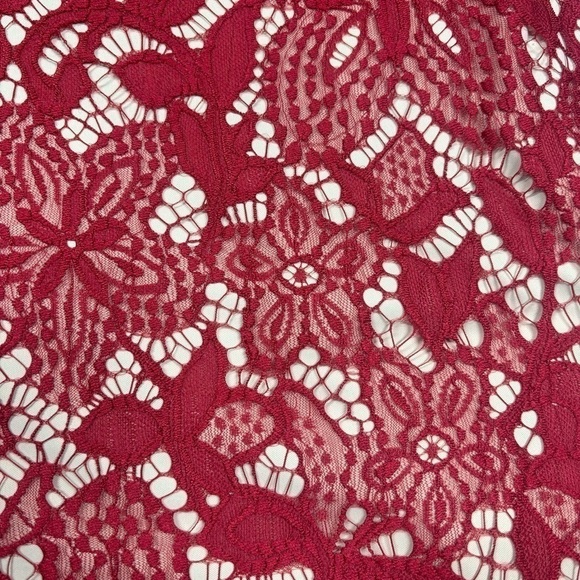 Express Dress Womens Medium Mini Lace Floral Sheath Textured Teardrop Keyhole - Picture 5 of 6